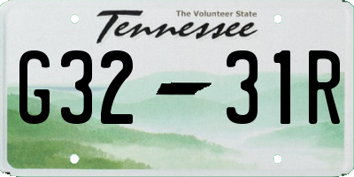 TN license plate G3231R