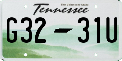 TN license plate G3231U