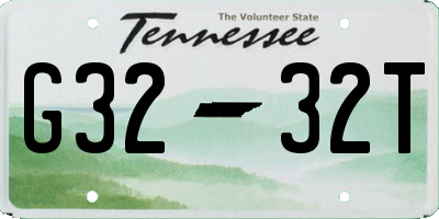 TN license plate G3232T