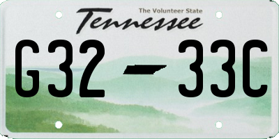 TN license plate G3233C