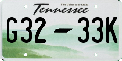TN license plate G3233K