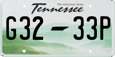 TN license plate G3233P