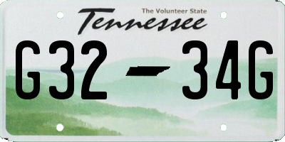 TN license plate G3234G