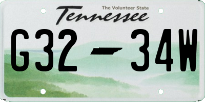 TN license plate G3234W