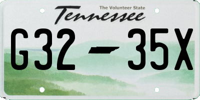 TN license plate G3235X