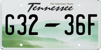 TN license plate G3236F