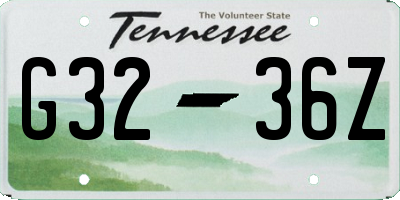 TN license plate G3236Z