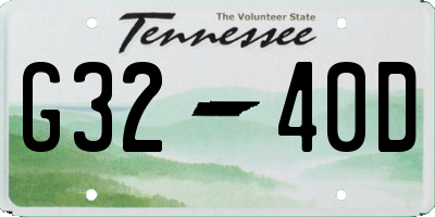 TN license plate G3240D