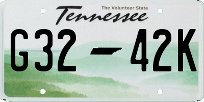 TN license plate G3242K