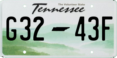 TN license plate G3243F