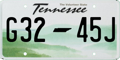 TN license plate G3245J