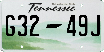 TN license plate G3249J