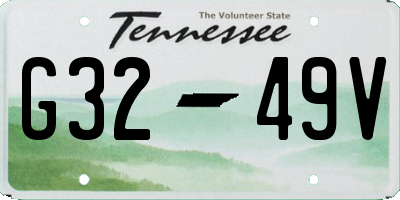 TN license plate G3249V