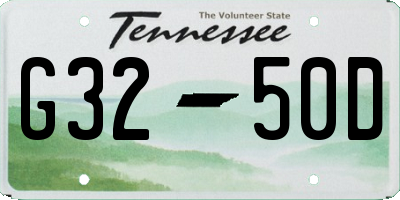 TN license plate G3250D