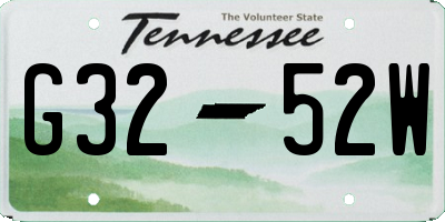 TN license plate G3252W