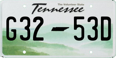 TN license plate G3253D