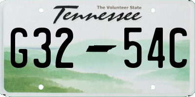 TN license plate G3254C