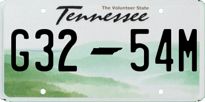 TN license plate G3254M