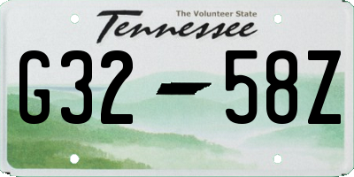 TN license plate G3258Z
