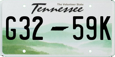TN license plate G3259K
