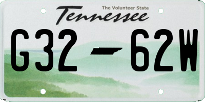 TN license plate G3262W