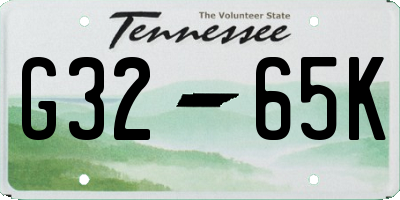 TN license plate G3265K