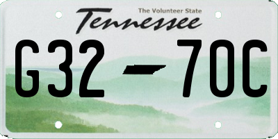 TN license plate G3270C