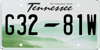 TN license plate G3281W