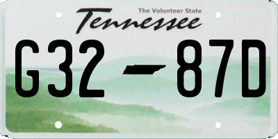 TN license plate G3287D