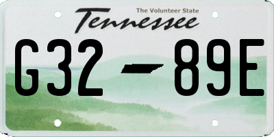 TN license plate G3289E
