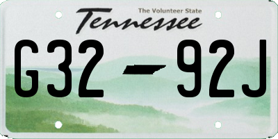 TN license plate G3292J
