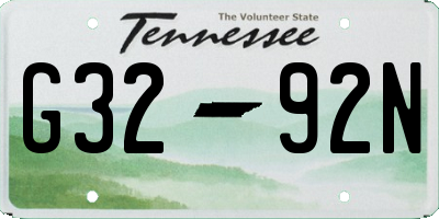 TN license plate G3292N