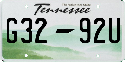 TN license plate G3292U