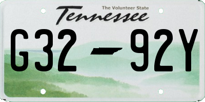 TN license plate G3292Y