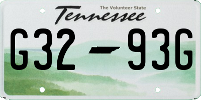 TN license plate G3293G