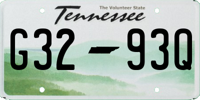 TN license plate G3293Q