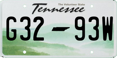 TN license plate G3293W