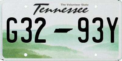 TN license plate G3293Y
