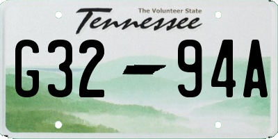 TN license plate G3294A
