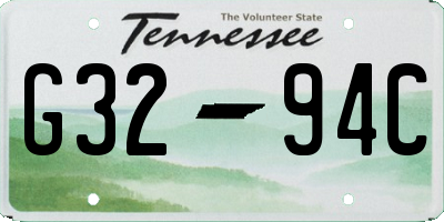 TN license plate G3294C