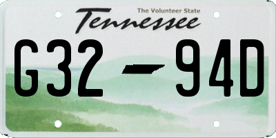 TN license plate G3294D
