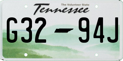 TN license plate G3294J