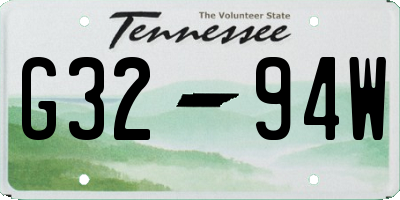 TN license plate G3294W