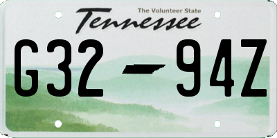 TN license plate G3294Z