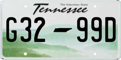 TN license plate G3299D