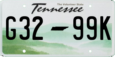 TN license plate G3299K