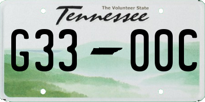 TN license plate G3300C