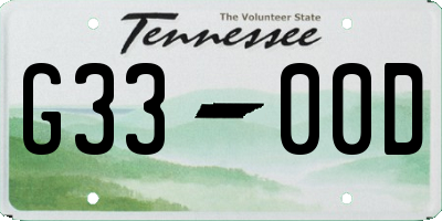 TN license plate G3300D
