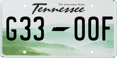 TN license plate G3300F