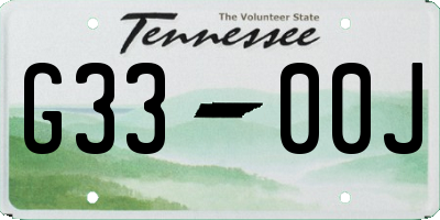 TN license plate G3300J